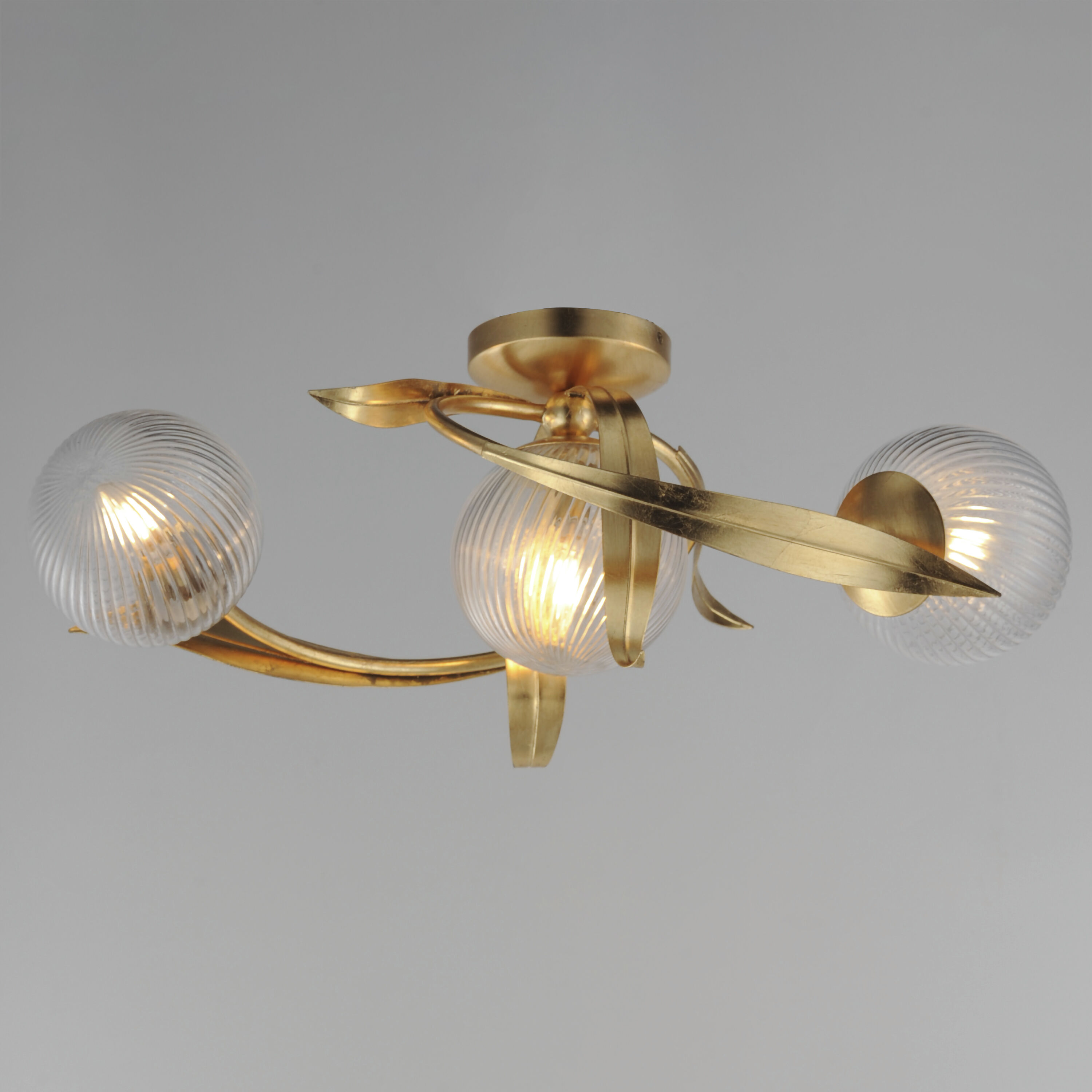 Firenze 3 Light 21.5 inch Gold Leaf Flush Mount Ceiling Light