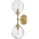 Helene 2 Light 7.25 inch Lacquered Brass Bath Sconce Wall Light, Medium