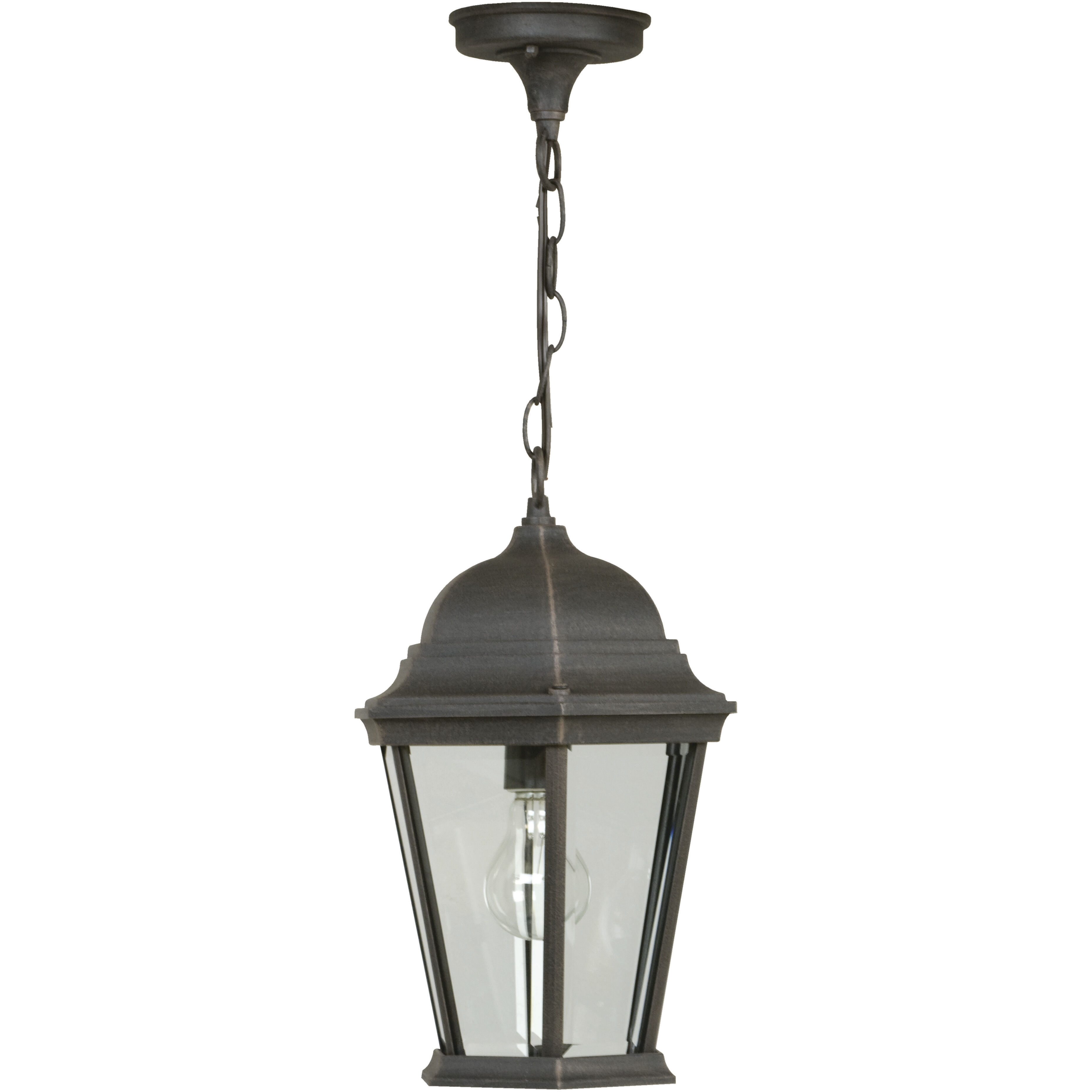 Straight Glass 1 Light 9.50 inch Outdoor Pendant/Chandelier