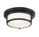 Contemporary 2 Light 13 inch Matte Black Flush Mount Ceiling Light