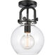 Restoration Newton LED 8 inch Matte Black Flush Mount Ceiling Light, Restoration