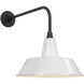 Thomas O'Brien Academy Barn Light LED 19.5 inch Matte Black Rex Barn Light in 16" White Bowers Shade