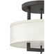 Hampton 3 Light 15 inch Buckeye Bronze Indoor Semi-Flush Mount Ceiling Light in Non-LED