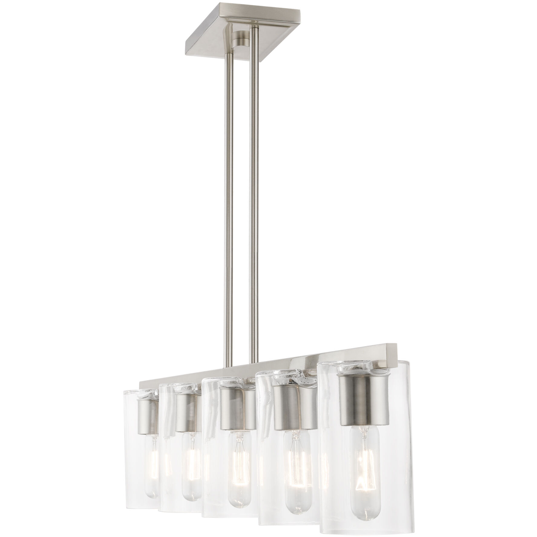 Clarion 5 Light 42 inch Brushed Nickel Linear Chandelier Ceiling Light