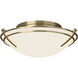 Presidio Tryne 2 Light 15.7 inch Modern Brass Flush Mount Ceiling Light