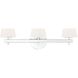Harleigh 3 Light 24.25 inch Chrome Bathroom Vanity Wall Light