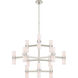 AERIN Margita 24 Light 44.5 inch Polished Nickel Chandelier Ceiling Light in White Glass, Medium