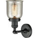 Franklin Restoration Small Bell 1 Light 5 inch Matte Black Sconce Wall Light in Silver Plated Mercury Glass, Franklin Restoration