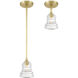 Gregory 1 Light 5 inch Aged Brass Semi Flush Ceiling Light