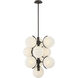 Vino 10 Light 24.75 inch Dark Bronze Pendant Ceiling Light in White Etched Alabaster Glass