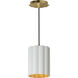 Primrose 1 Light 6 inch Gold Leaf Single Pendant Ceiling Light in Matte White
