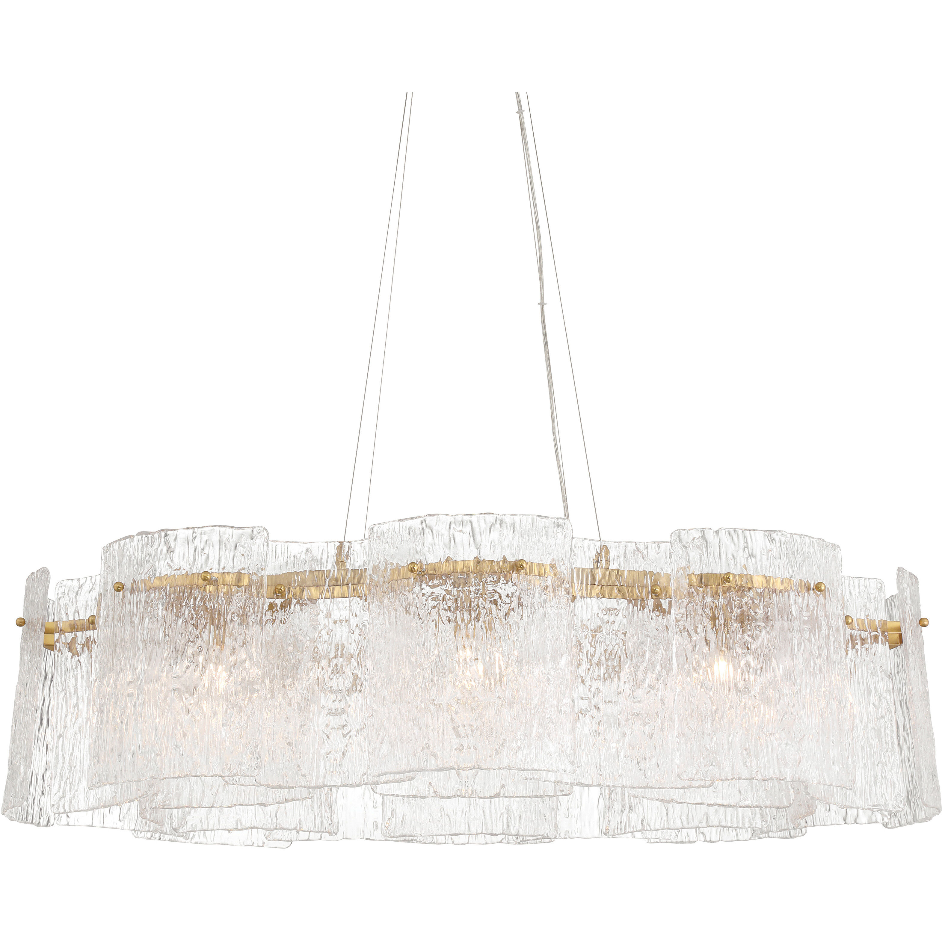 Brookstreet 8 Light 27.5 inch Legacy Brass Pendant Ceiling Light in Clear Handmade Glass