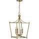 Parkhurst 4 Light 14 inch Brushed Bronze Foyer Pendant Ceiling Light