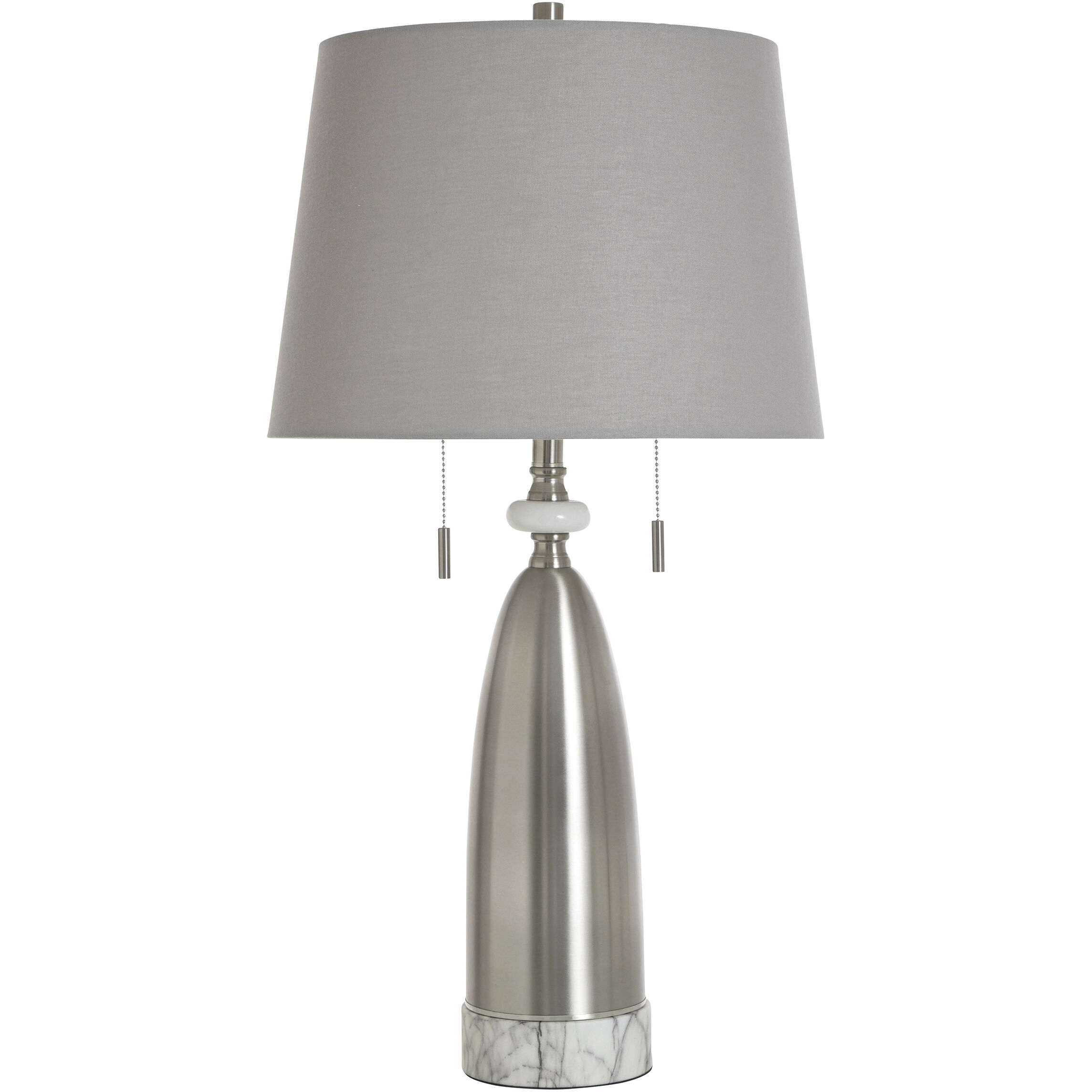 Cameron 33 inch 60.00 watt Dakota Silver and White and Gray Table Lamp Portable Light