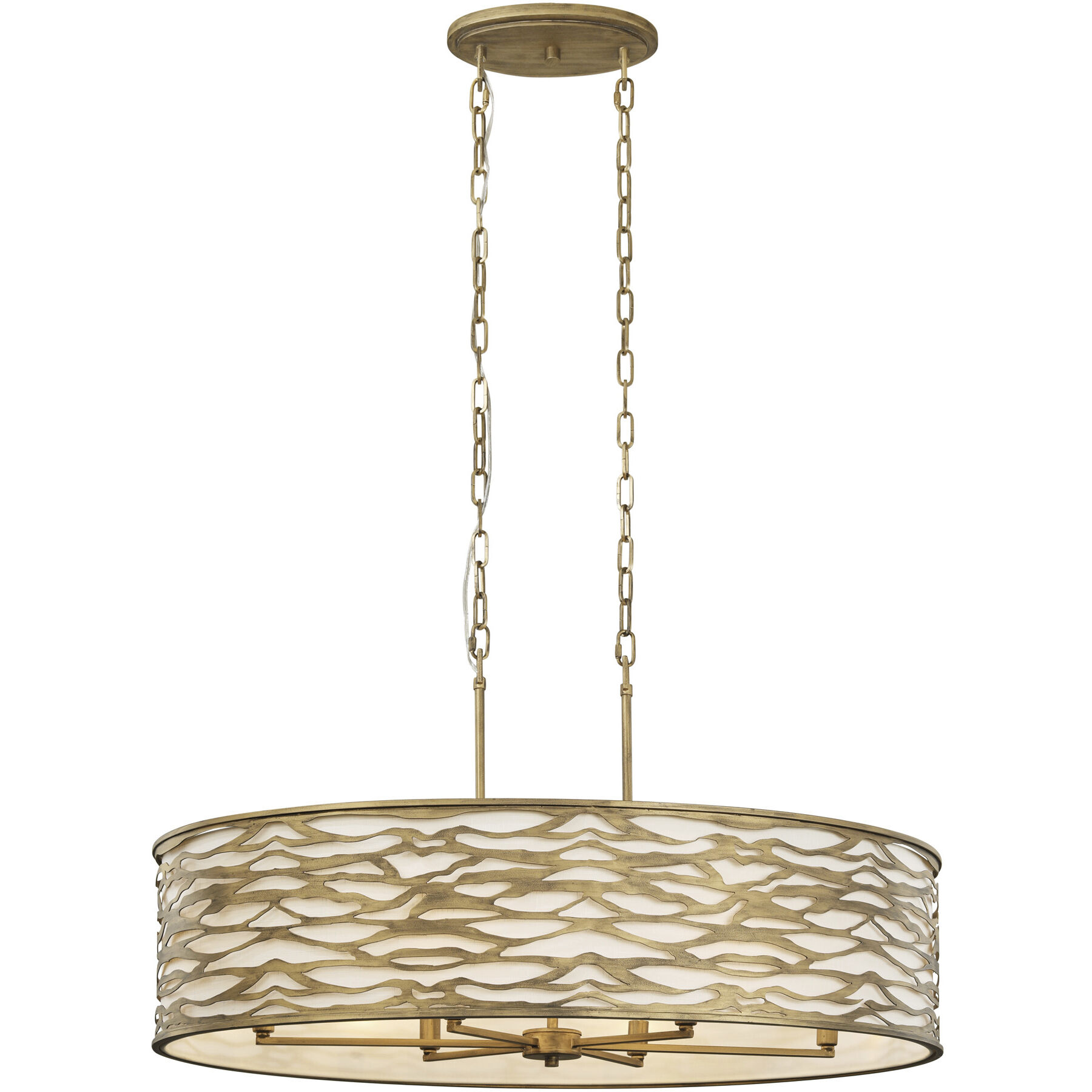 Kato 6 Light 36 inch REF Pendant Ceiling Light in Havana Gold