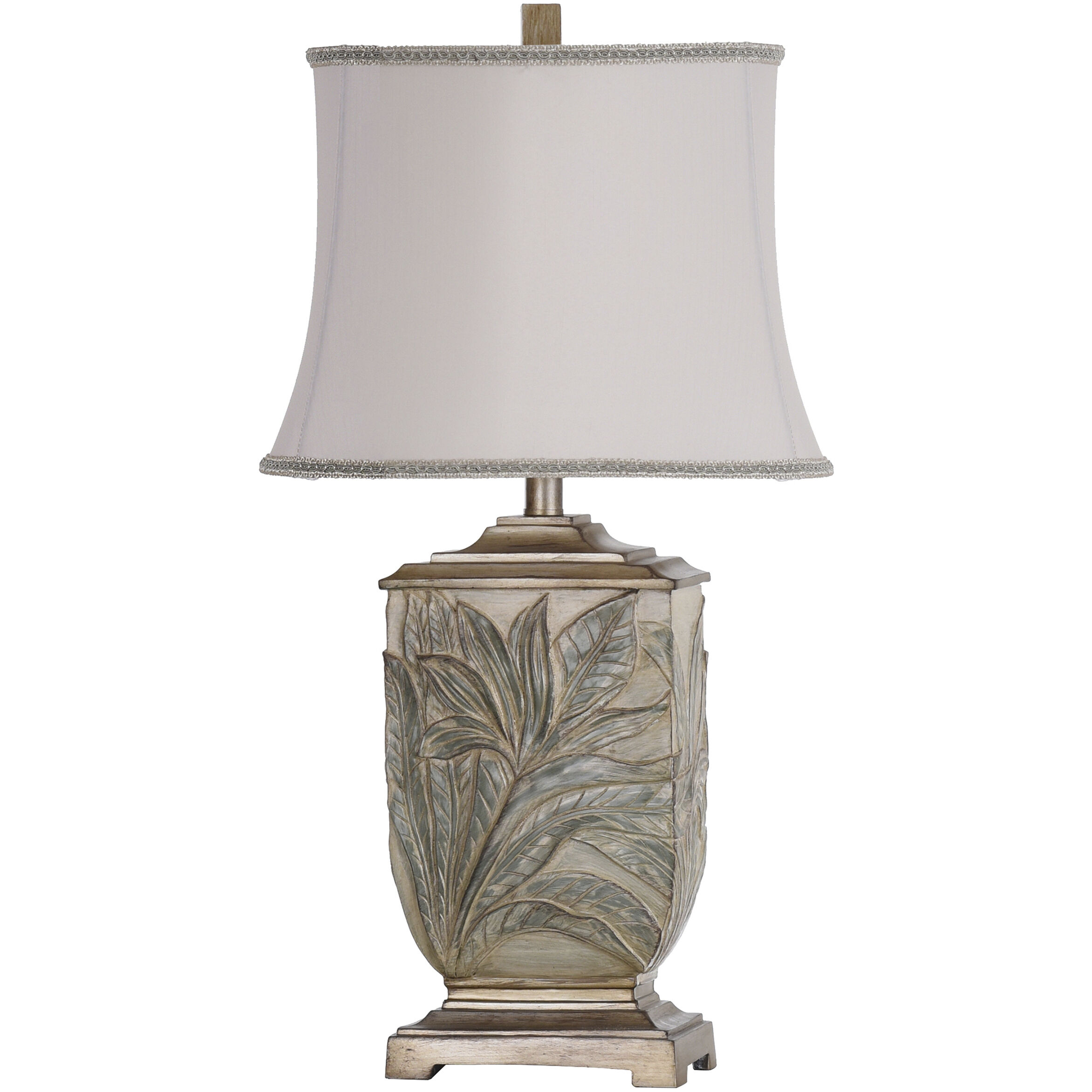 Signature 27.5 inch 100 watt White with Brass Accents Table Lamp Portable Light