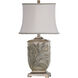 Signature 27.5 inch 100 watt White with Brass Accents Table Lamp Portable Light