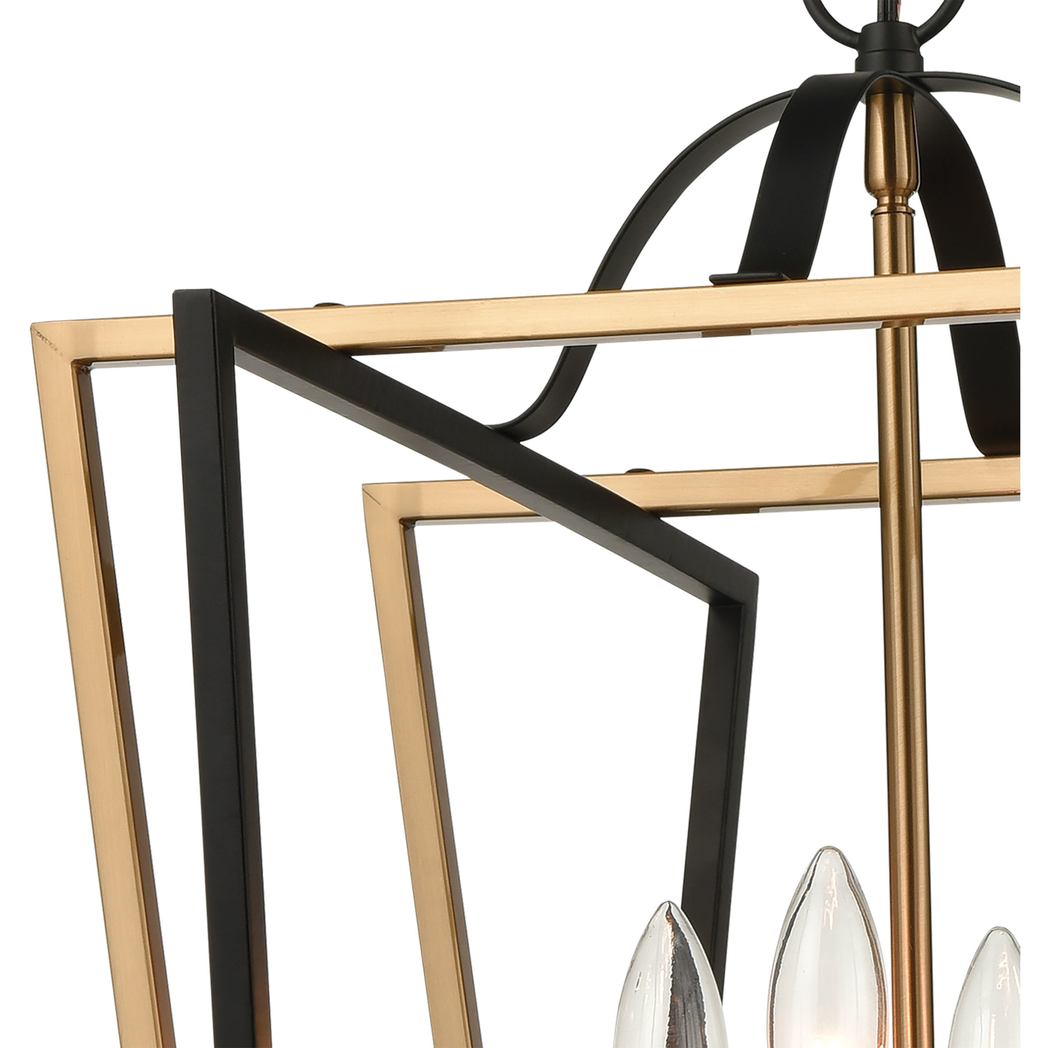 Bridgette 4 Light 16 inch Matte Black with Satin Brass Chandelier Ceiling Light