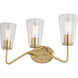 Beverly LED 22 inch Muted Brass Bathroom Light Wall Light in 3