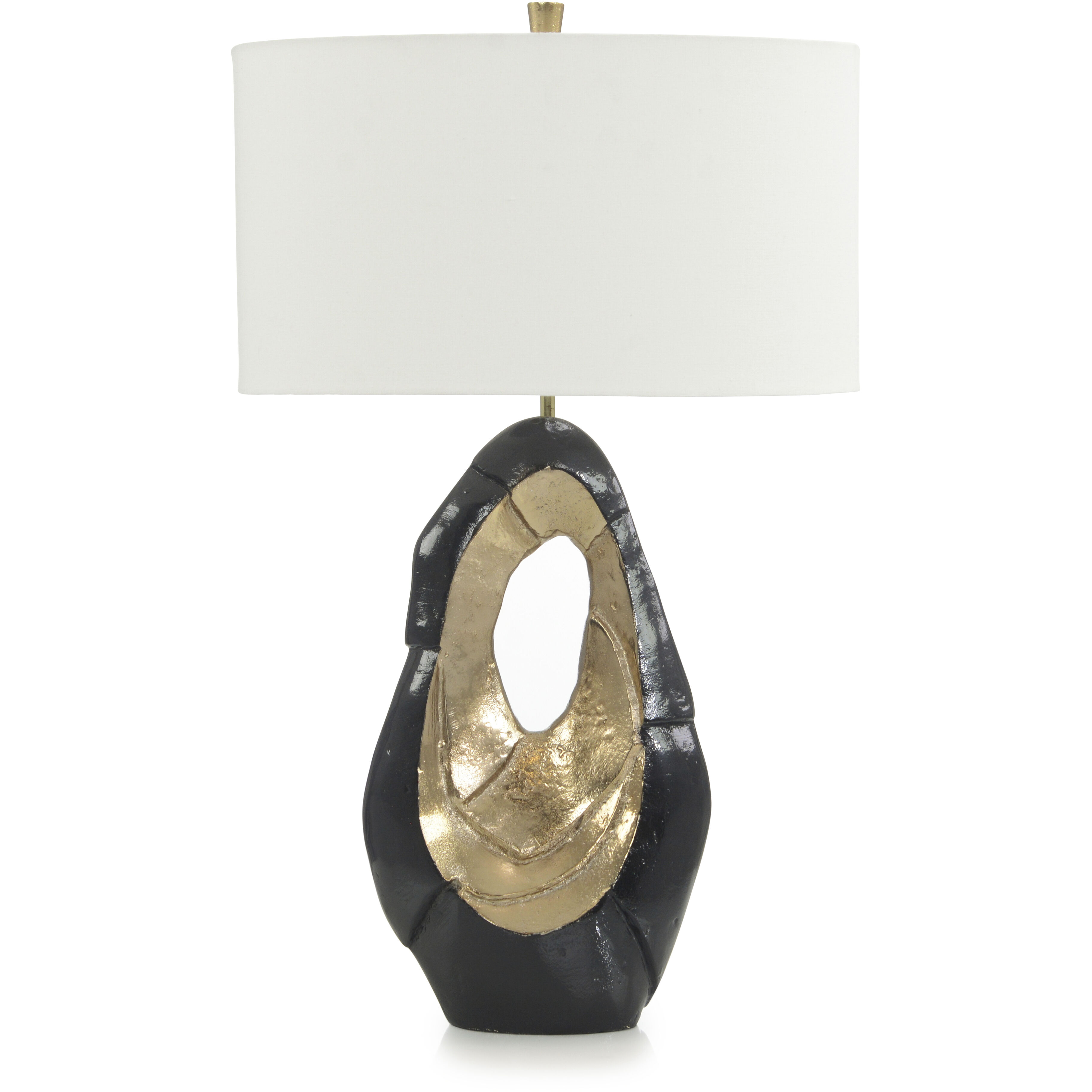 Leah Black and Metallic Gold Sculpture Lamp