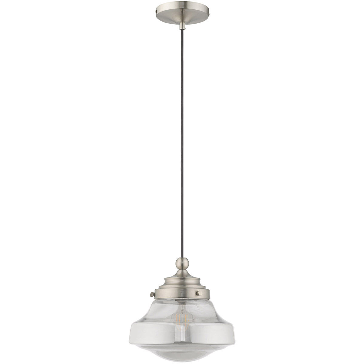 Art Glass 1 Light 9 inch Brushed Nickel Mini Pendant Ceiling Light