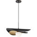 Paven LED 20 inch Matte Black and Aged Brass Pendant Ceiling Light