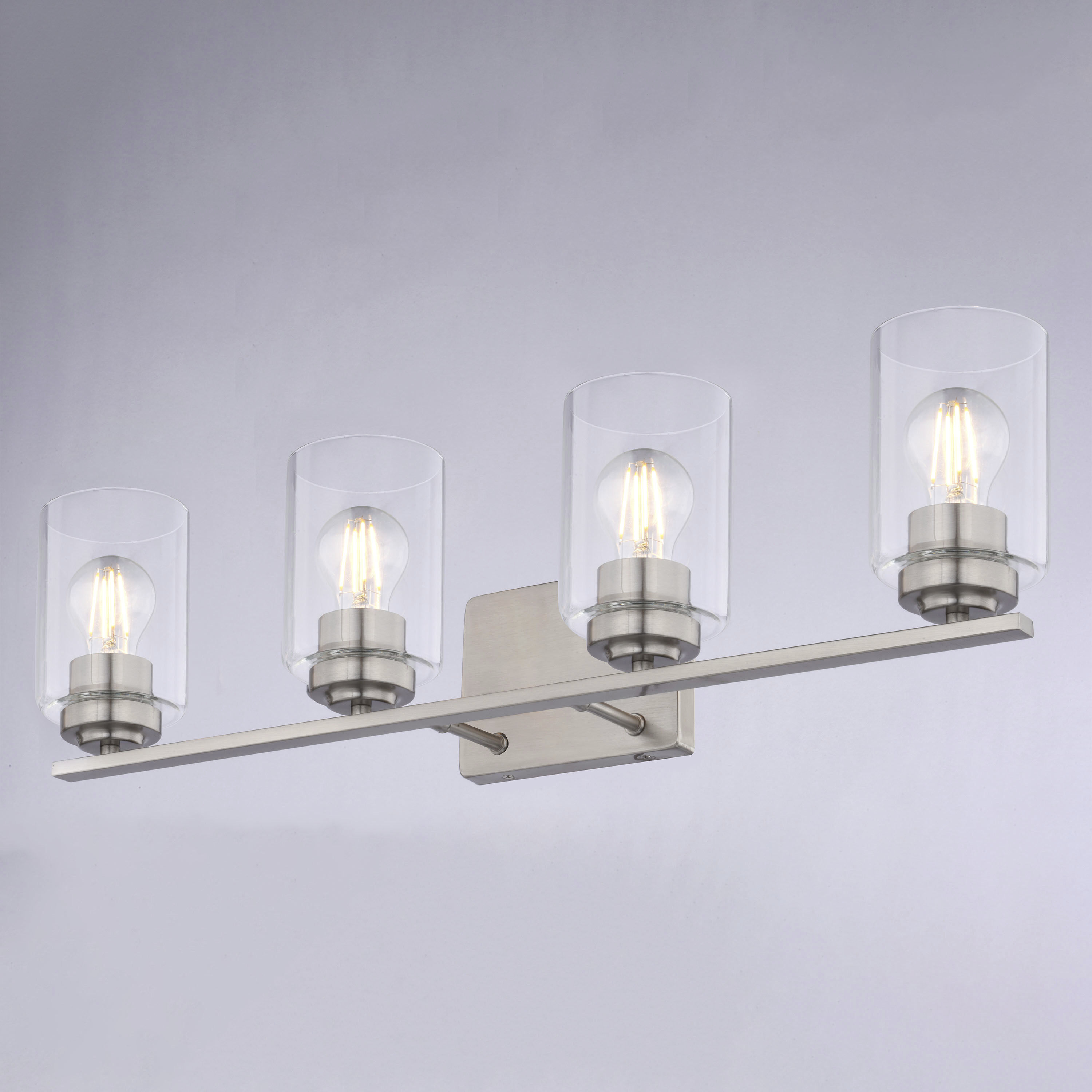 Park Ridge 4 Light 27.5 inch Satin Nickel Bathroom Light Wall Light