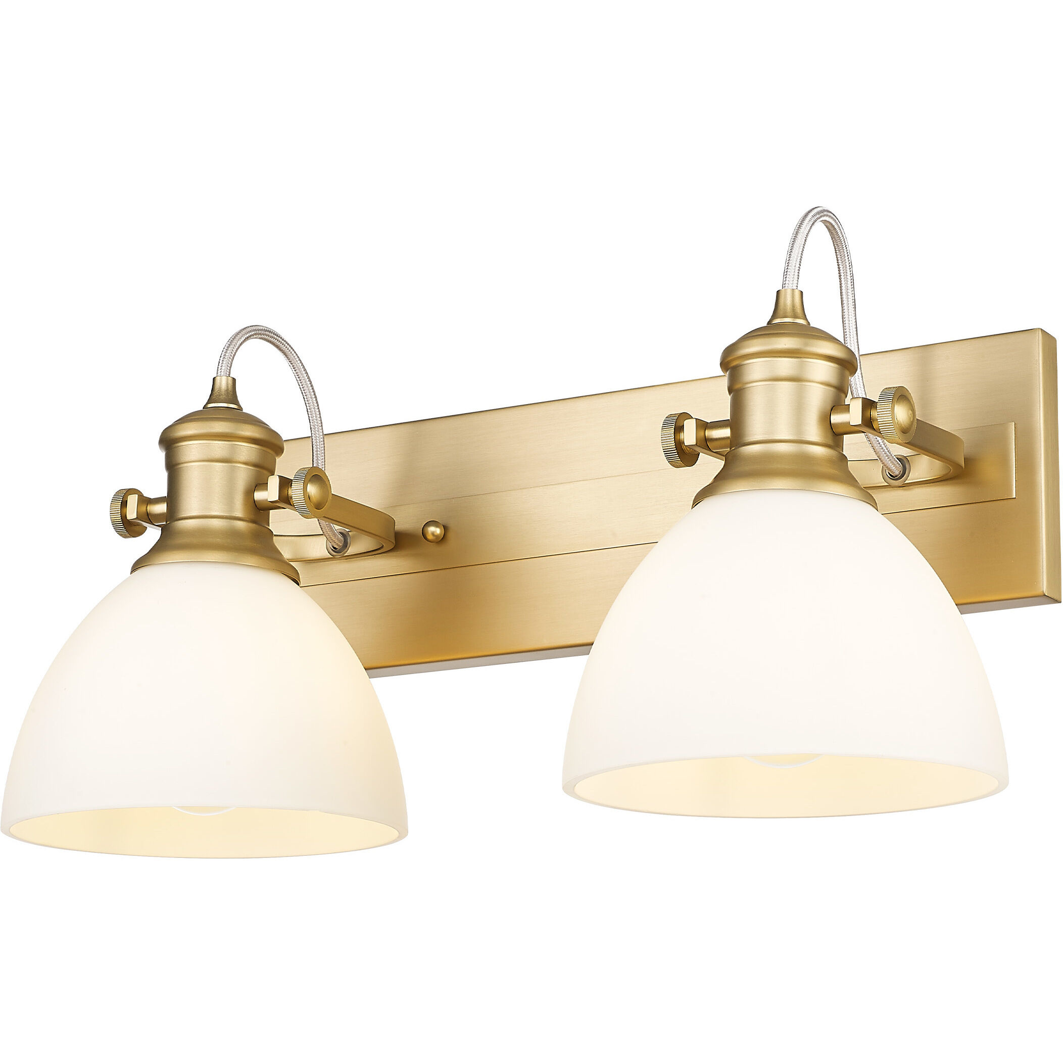 Yep Hines Vanity Wall Light in Opal Glass, Brushed Champagne Brass