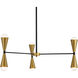Cade 6 Light 34 inch Black and Brass Pendant Ceiling Light