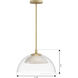 Halwynd LED 15 inch Legacy Brass Convertible Pendant/Semi-Flush Ceiling Light