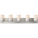 Lateral 5 Light 36 inch Satin Nickel Bath Vanity Wall Light in Satin White