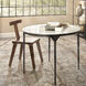 Dante 40 X 30 inch White Marble and Black Metal Dining Table