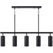 Robbie 5 Light 40 inch Matte Black Island Light Ceiling Light
