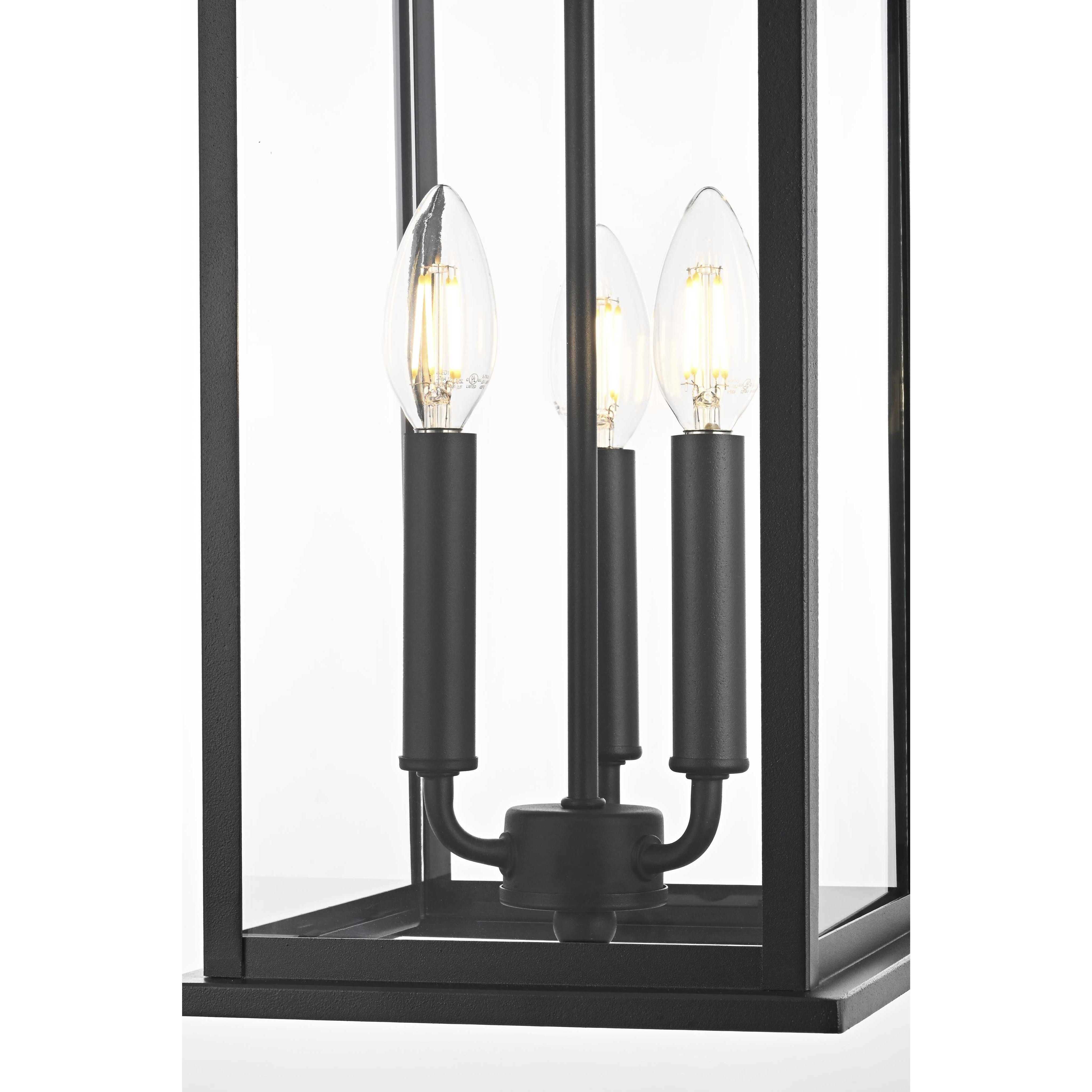 Shepard 3 Light 8 inch Black Outdoor Pendant