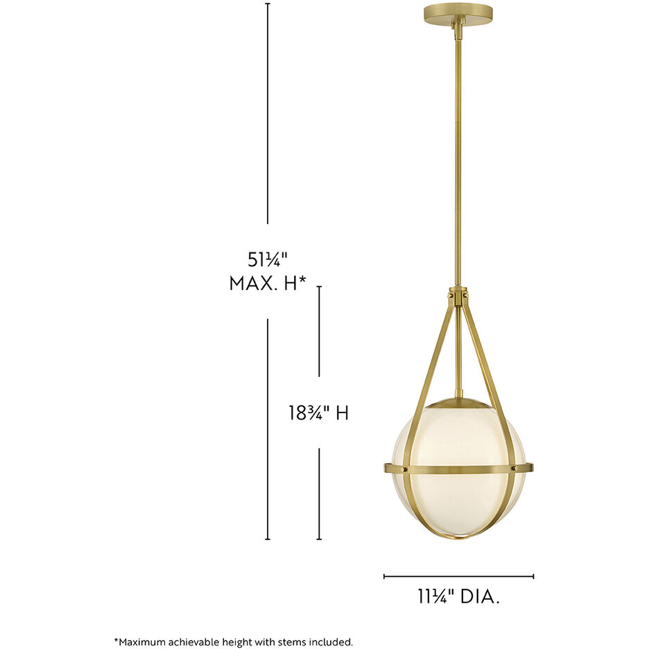 Colby 1 Light 11.25 inch Lacquered Brass Pendant Ceiling Light