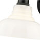 Yep Carver Vanity Wall Light in Matte Black, Vintage Milk Glass
