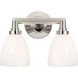 Chapman & Myers Wilton2 2 Light 13 inch Polished Nickel Double Bath Light Wall Light