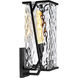 Waterfall 1 Light 18 inch Matte Black Outdoor Wall Sconce