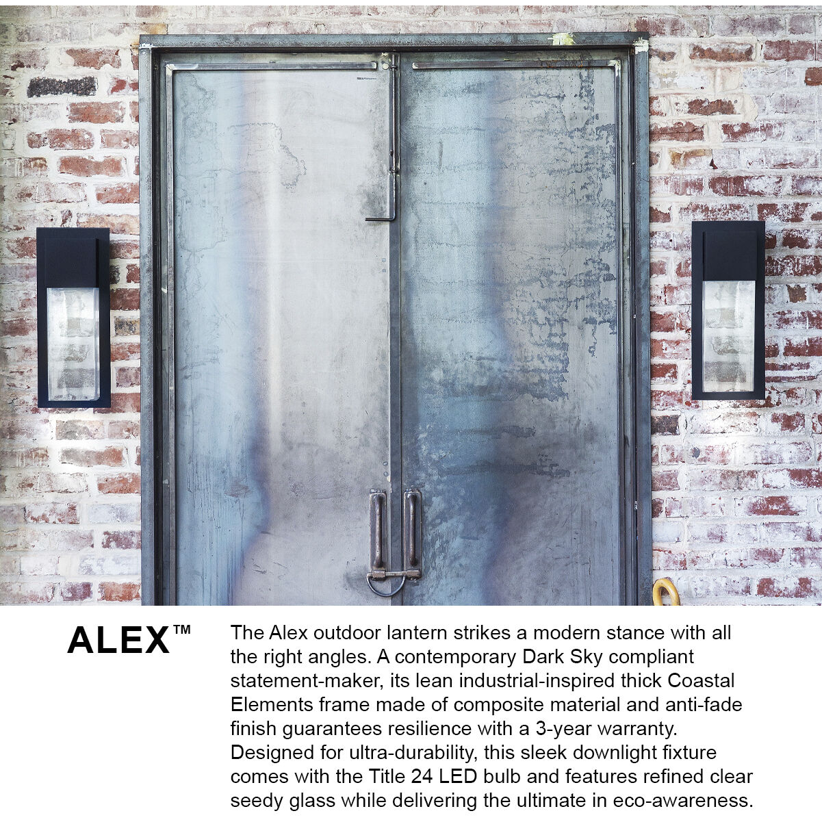 Coastal Elements Alex 1 Light 25.5 inch Black Outdoor Wall Mount