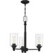 Neighborhood Dardyn 3 Light 20.5 inch Flat Black Chandelier Ceiling Light in Clear Glass