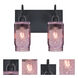 Milo 4 2 Light 12 inch Black Vanity Wall Light in Transparent Purple Glass