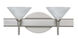 Kona 2 Light 15 inch Satin Nickel Vanity Lighting Wall Light in Halogen, Marble Glass