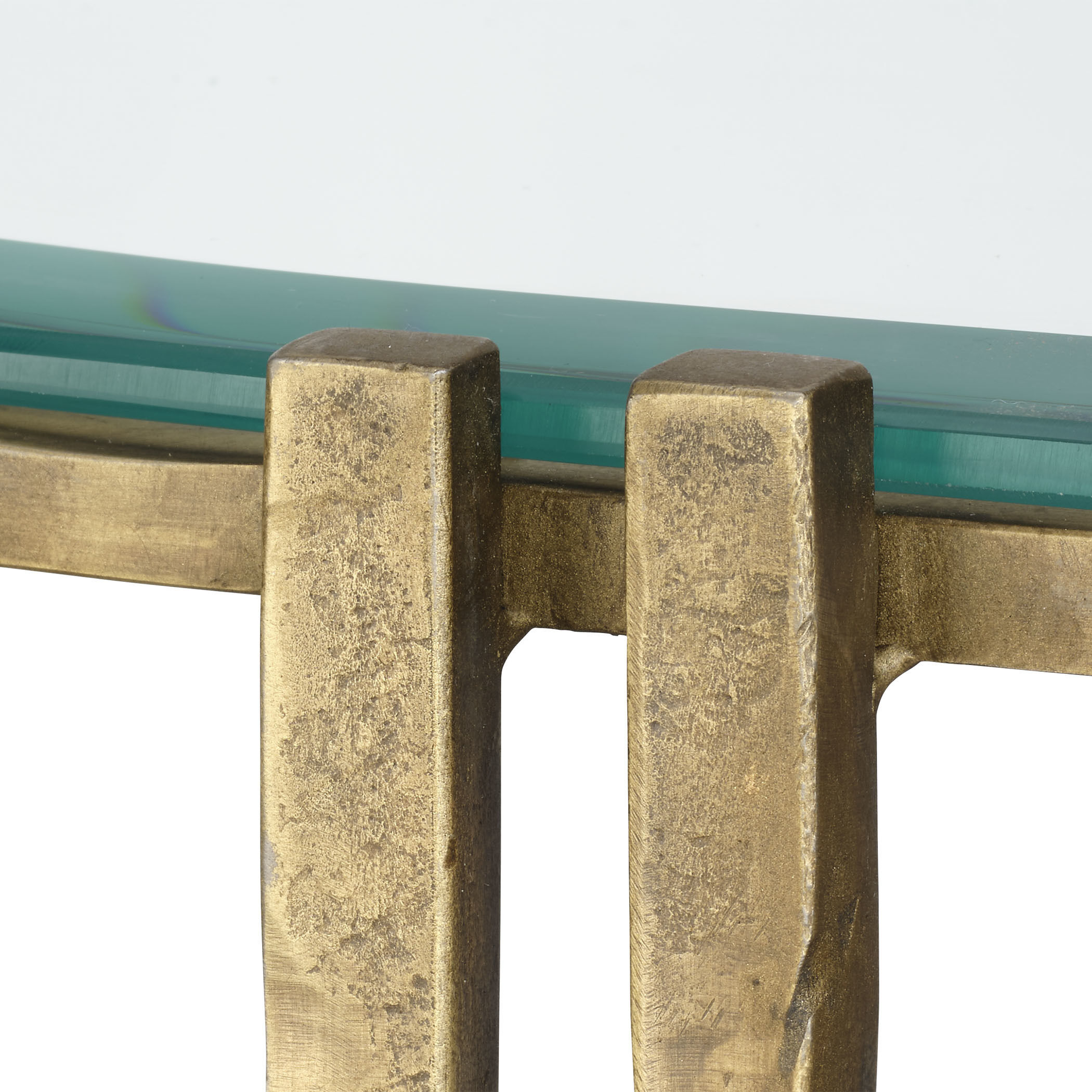 Metrical 48 inch Antique Brass Console Table, Inline