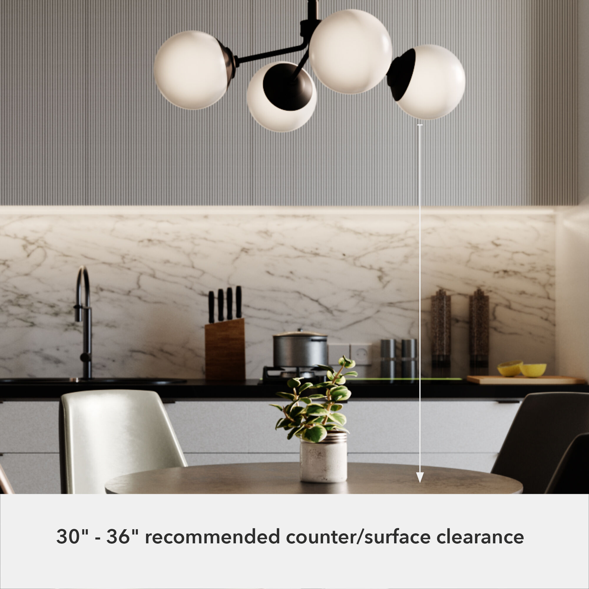 Hepburn 4 Light 30 inch Matte Black Chandelier Ceiling Light, Large