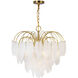 Alessia 10 Light 22.6 inch Brushed Brass and White Chandelier Ceiling Light