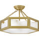 Veleta 6 Light 17 inch Lacquered Brass Semi-Flush Mount Ceiling Light