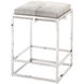 Shelby 27 inch Grey Hide & Nickel Metal Counter Stool in Grey Hide and Nickel Metal