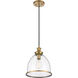 Vintage 1 Light 11 inch Natural Brass Pendant Ceiling Light