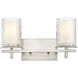 Grayson 2 Light 16 inch Brushed Nickel Vanity Wall Light