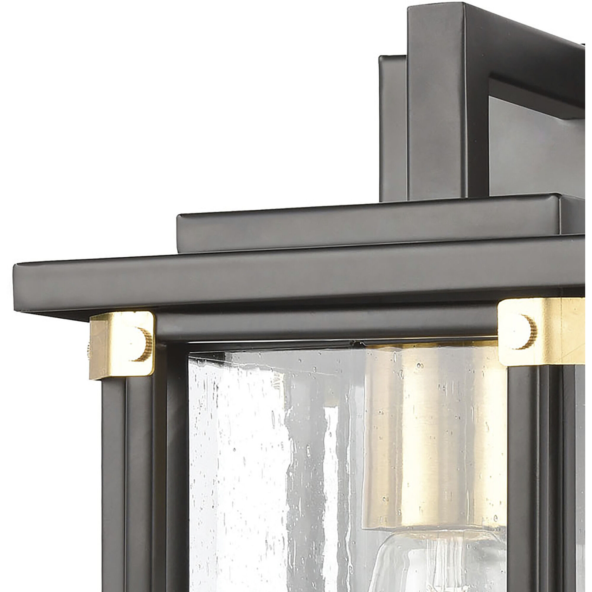 Vincentown 1 Light 11 inch Matte Black with Brushed Brass Outdoor Wall Sconce